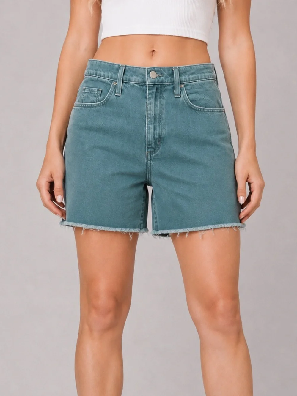 Coastal Granddaughter Vintage Bermuda Denim Shorts Raw Hem Granola Girl Gorpcore